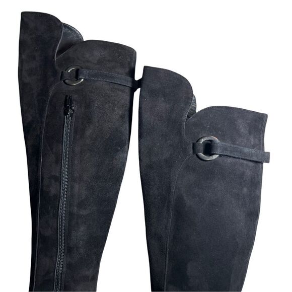 Pura Lopez Over Knee Suede Boots Kitten Heels - Picture 6 of 14